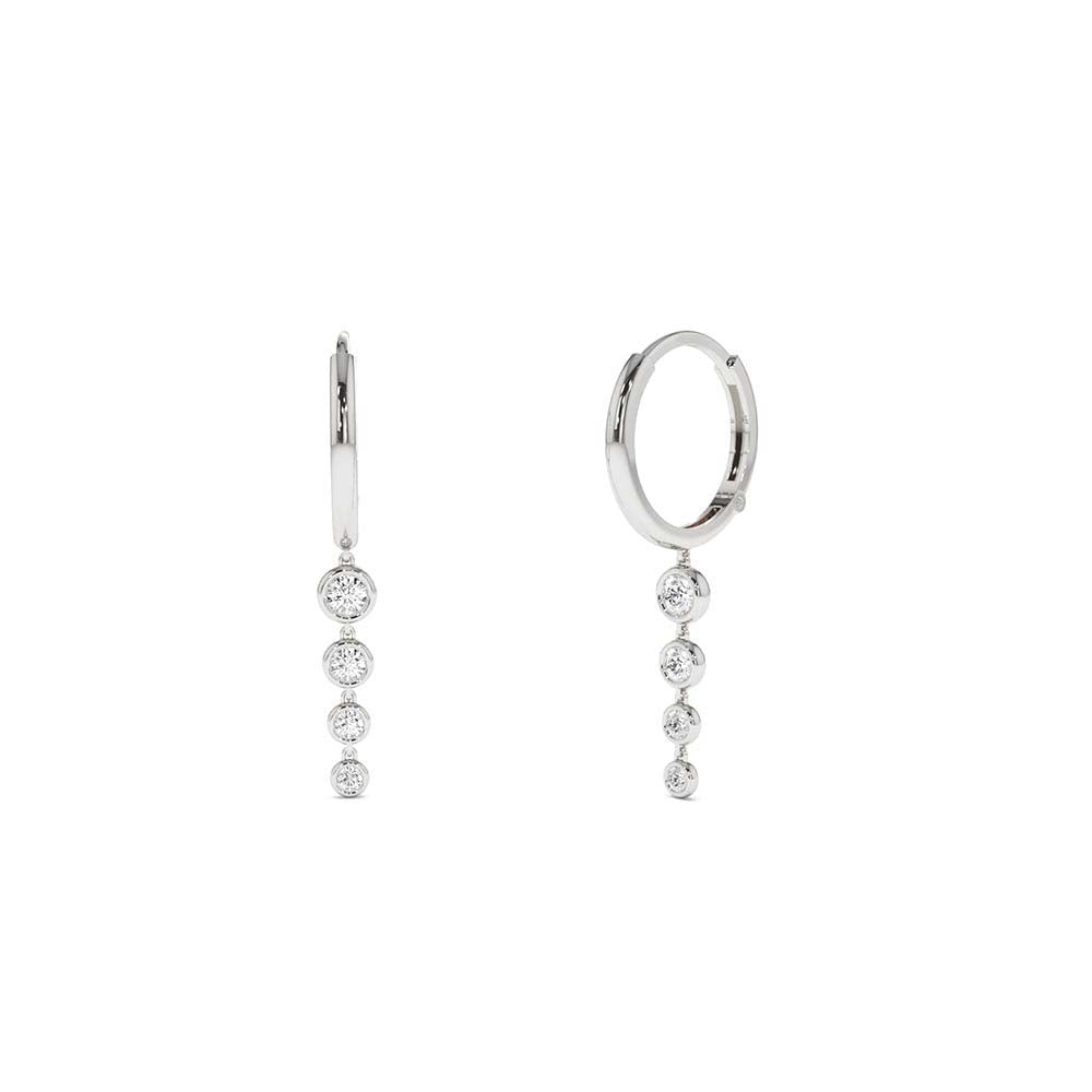 14K Dangling Diamond Drop Earrings - view 3