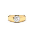 14K Asscher Cut Illusion Mosaic Solitaire Pinky Ring by Orlina Fine