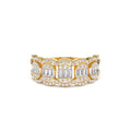 14K Baguette Diamond Ring in Halo Setting by Orlina Fine