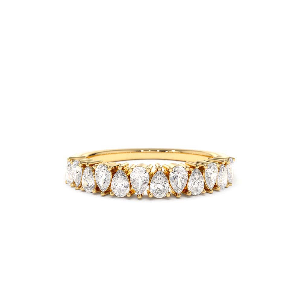 14K Pear Shape HalF Eternity Diamond Band by Orlina Fine