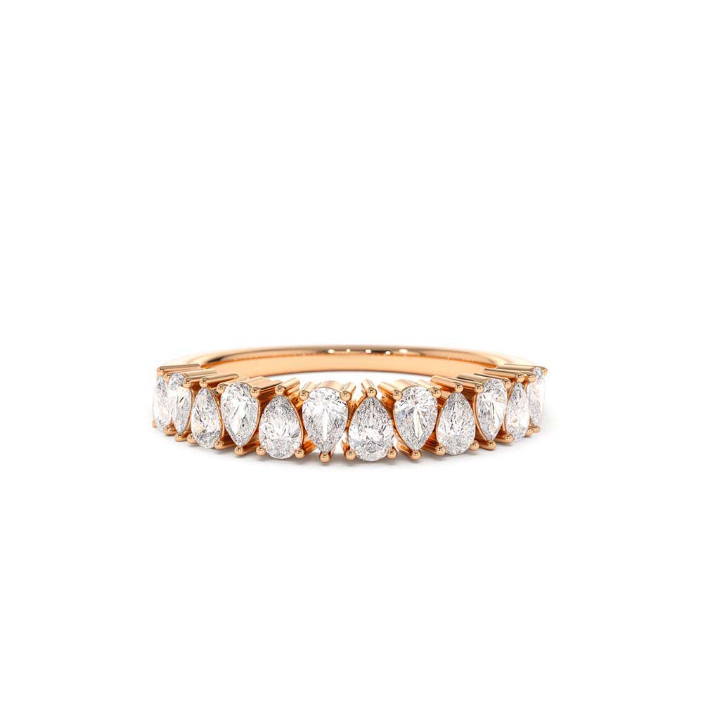 14K Pear Shape HalF Eternity Diamond Band - view 2