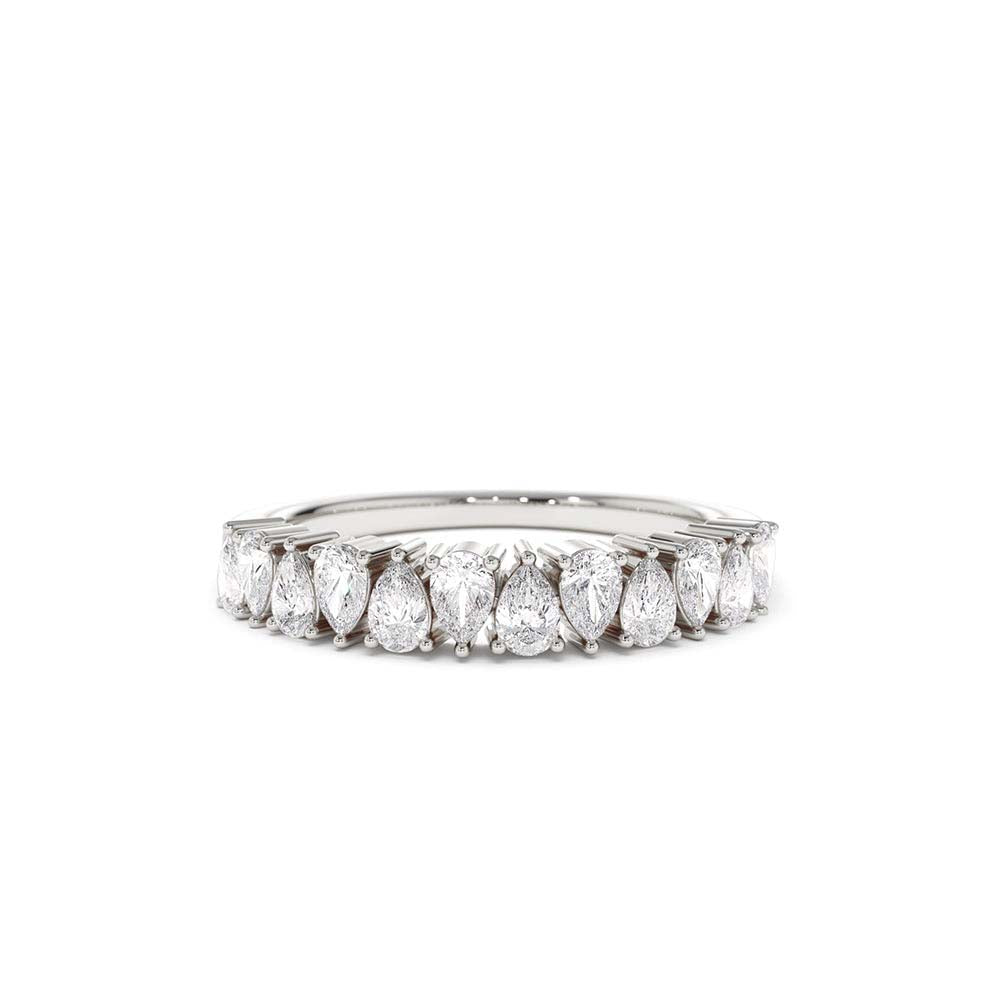 14K Pear Shape HalF Eternity Diamond Band - view 3