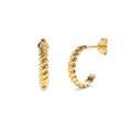 14K Braided 3MM Twist Earrings by Orlina Fine