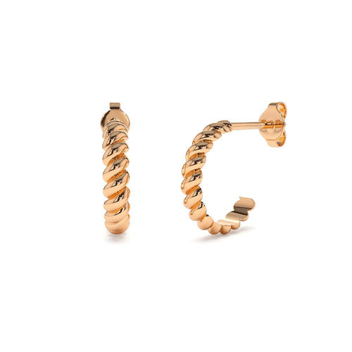 14K Braided 3MM Twist Earrings - view 2