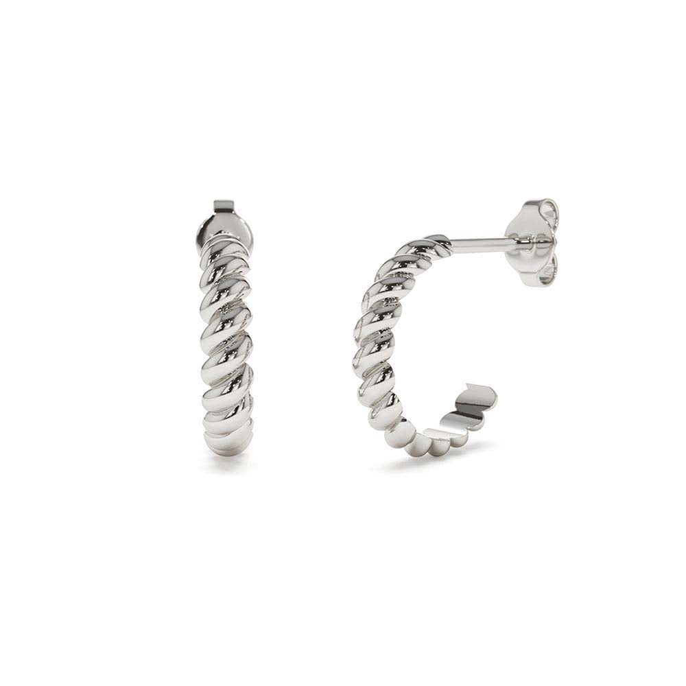 14K Braided 3MM Twist Earrings - view 3