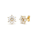 14K Tapered Baguette Unique Diamond Earrings by Orlina Fine