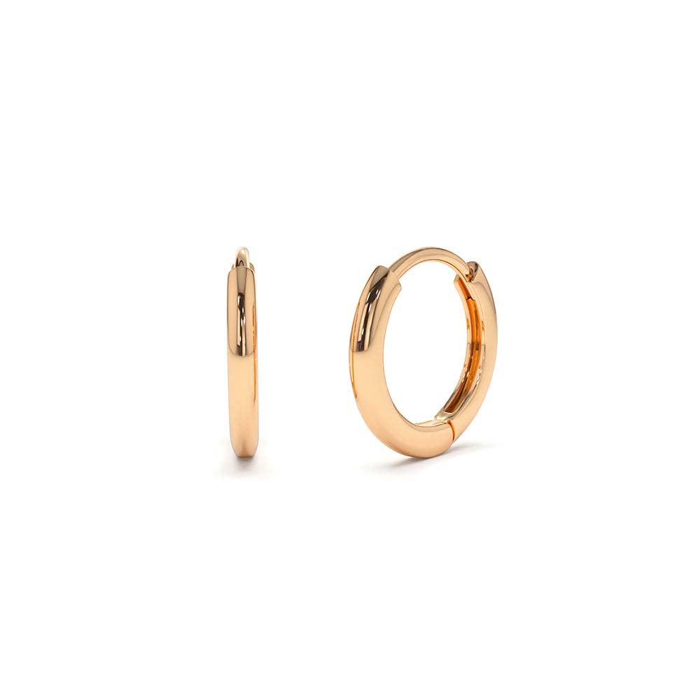 14K Gold Mini Plain Huggies - view 2