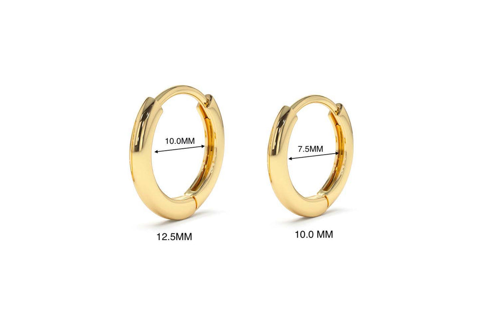 14K Gold Mini Plain Huggies - view 4