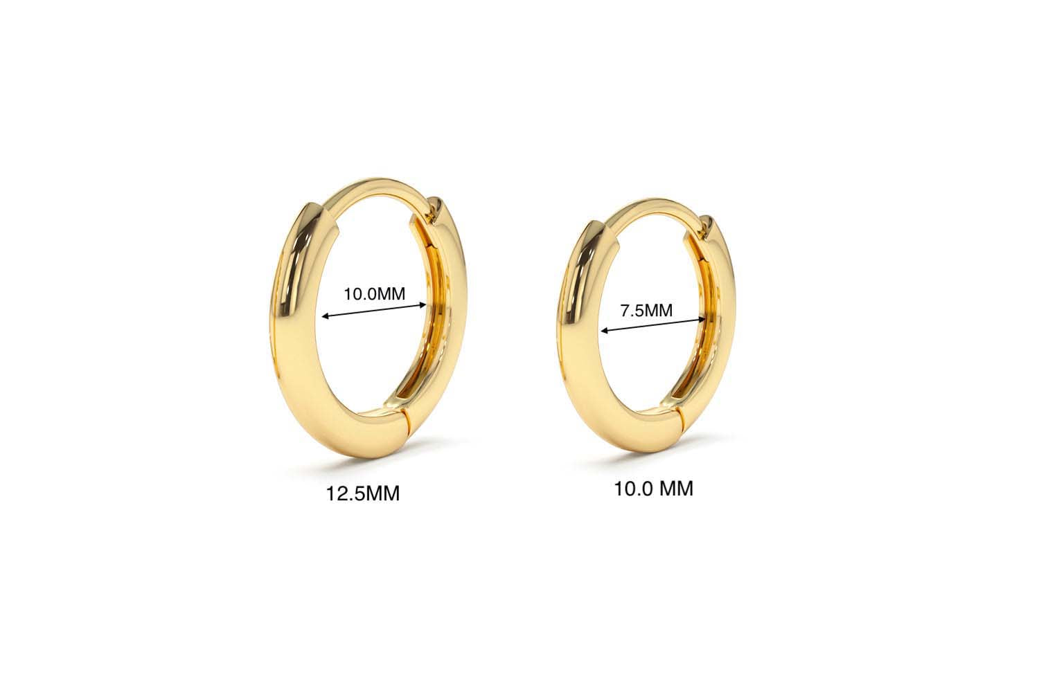 14K Gold Mini Plain Huggies - view 4
