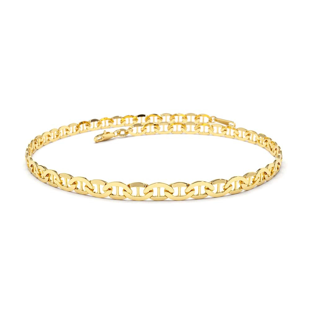 14K 3.5 MM Mariner Chain Link Bracelet by Orlina Fine