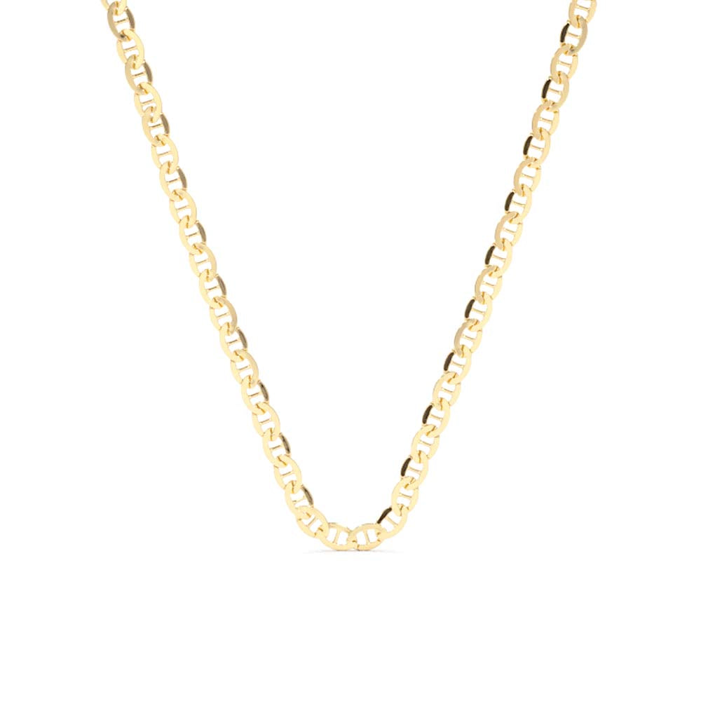 14K 3.5 MM Mariner Chain Link Necklace by Orlina Fine