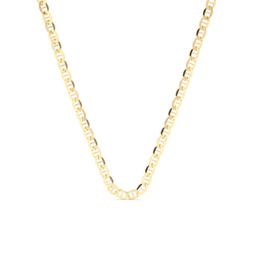 14K 3.5 MM Mariner Chain Link Necklace by Orlina Fine