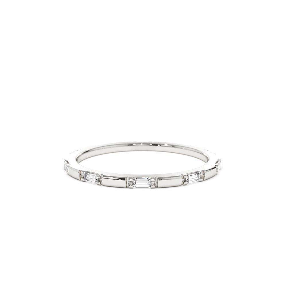 14K Baguette Diamond Dainty Full Eternity - view 3
