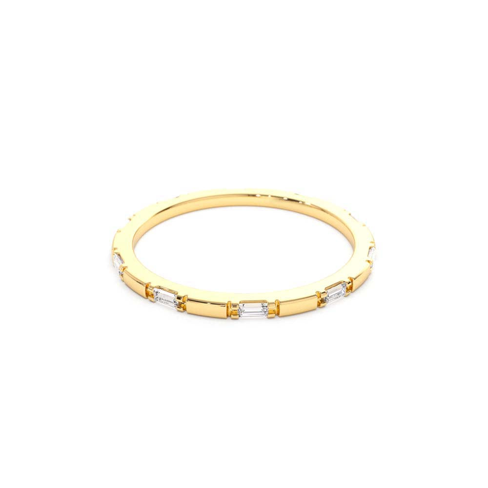 14K Baguette Diamond Dainty Full Eternity - view 4