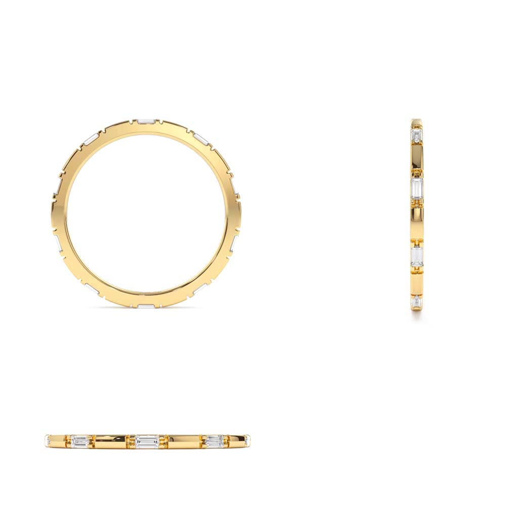 14K Baguette Diamond Dainty Full Eternity - view 5