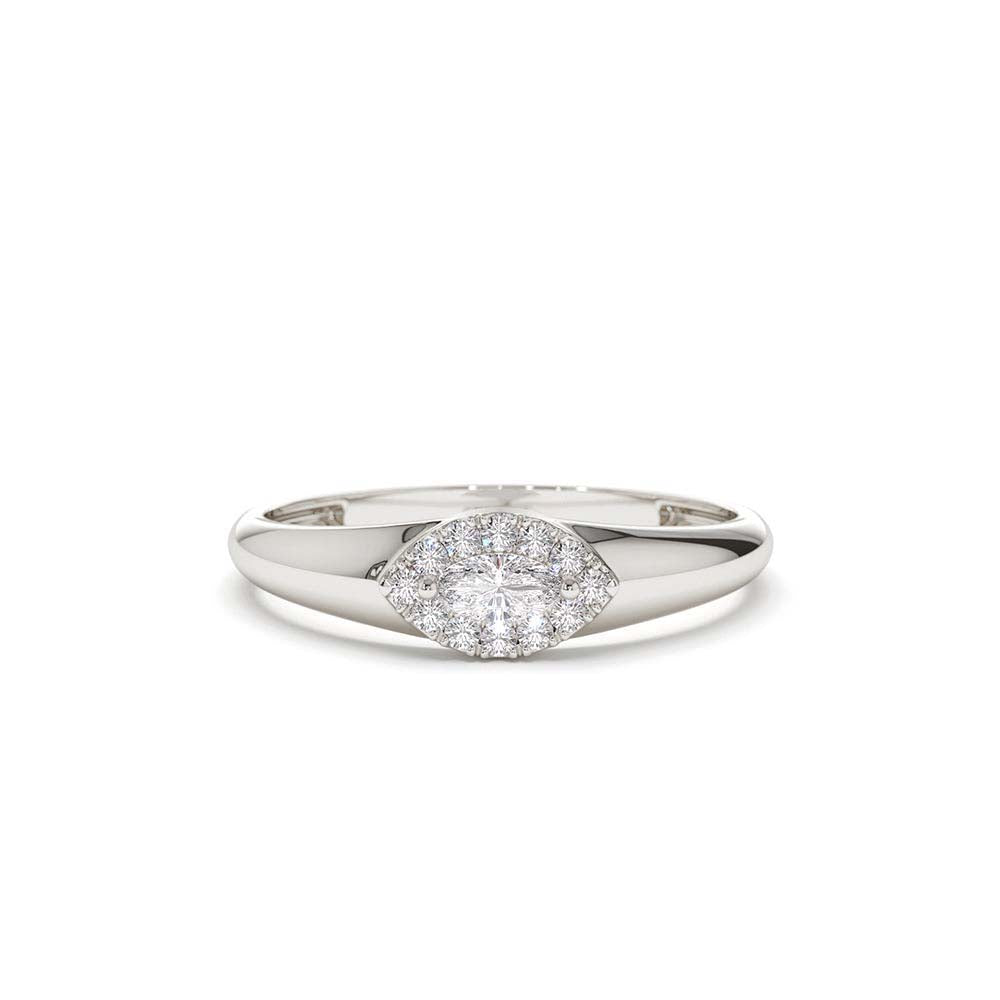 14K Marquise Diamond in Halo Setting Ring - view 3