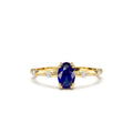 14K Gold Dainty Diamond Genuine Sapphire Ring by Orlina Fine
