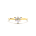 14K Triangle Shape Baguette & Round Diamond Stacking Ring by Orlina Fine