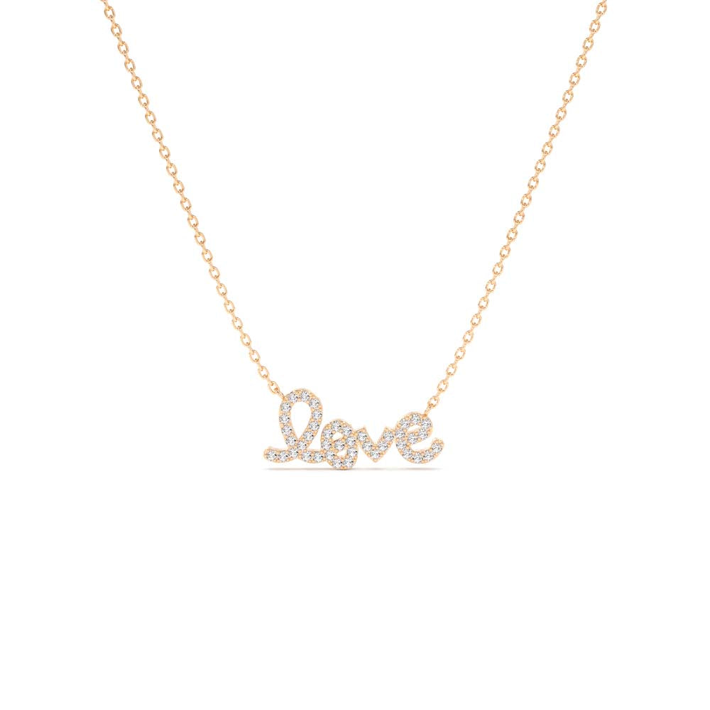 14K Gold Diamond Love Necklace - view 2