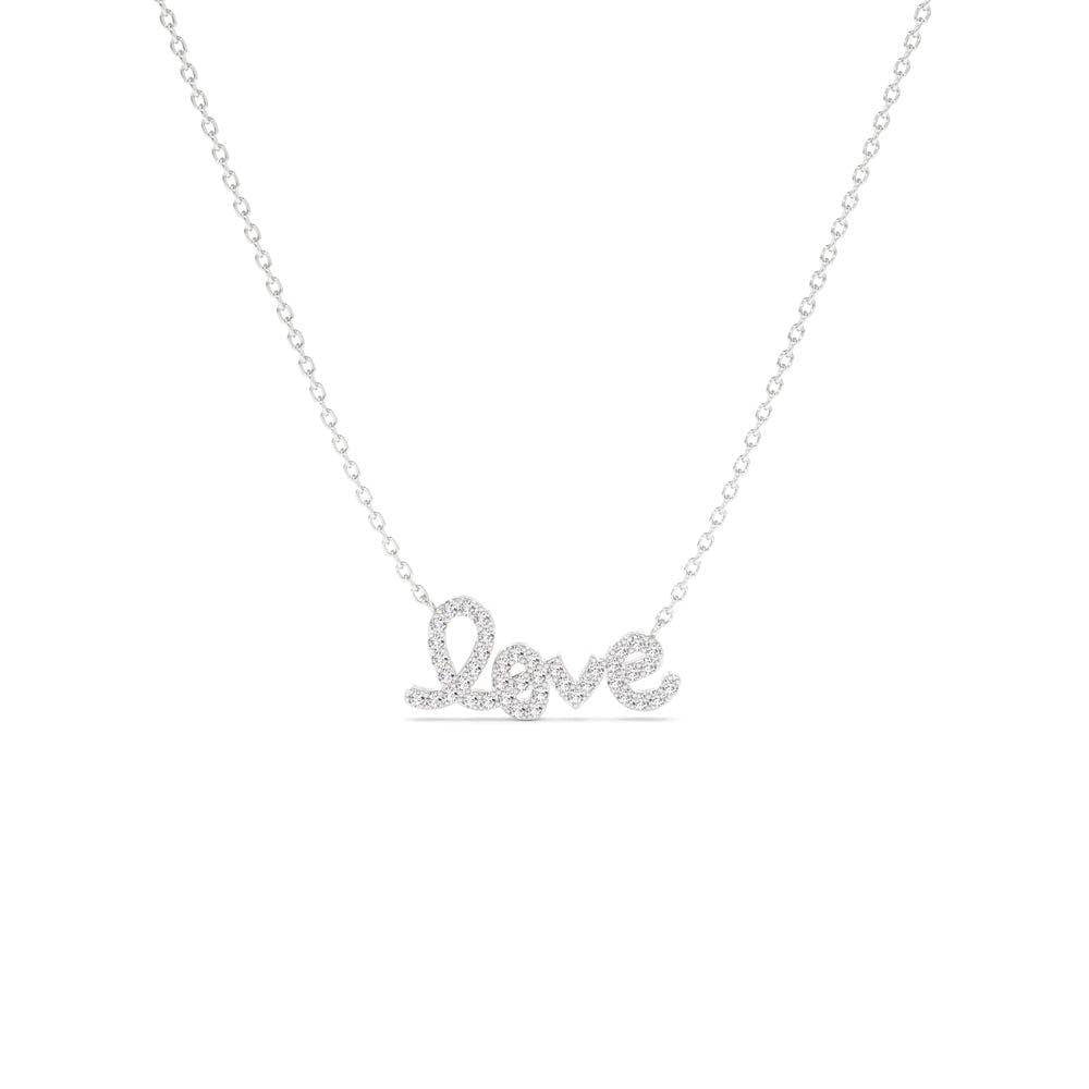 14K Gold Diamond Love Necklace - view 3
