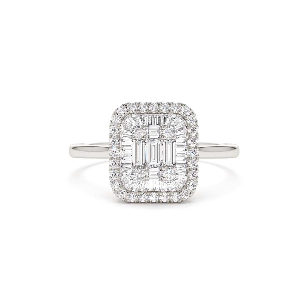 14K Unique Baguette Diamond Statement Ring - view 3