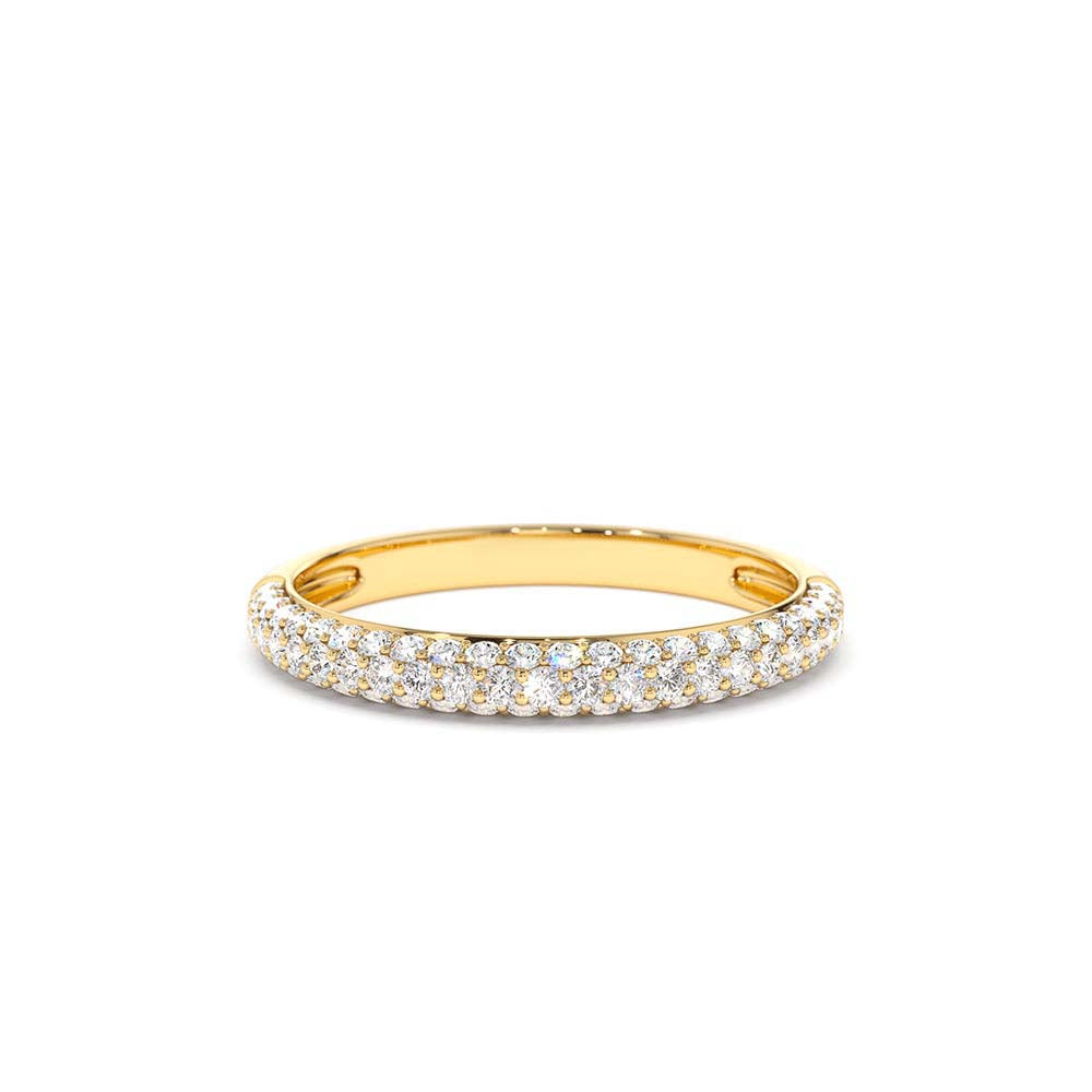 14K 3 Row Half Eternity Diamond Band by Orlina Fine