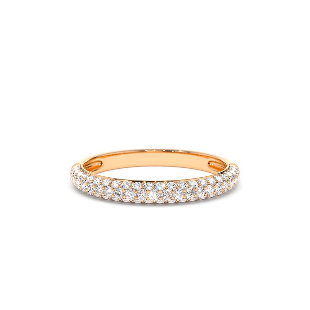 14K 3 Row Half Eternity Diamond Band - view 2