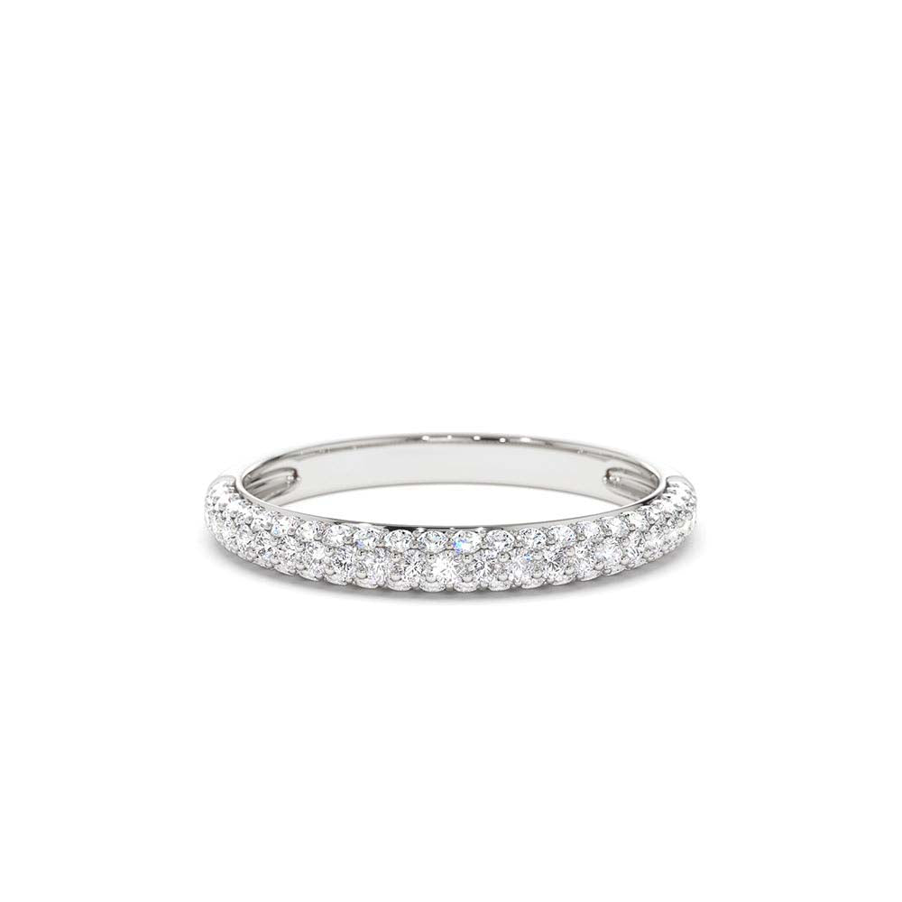 14K 3 Row Half Eternity Diamond Band - view 3
