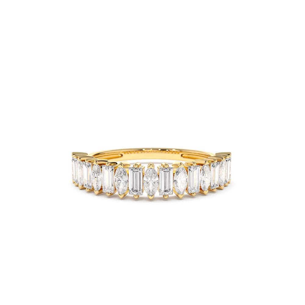 14K Marquise & Baguette Diamond Wedding Ring by Orlina Fine