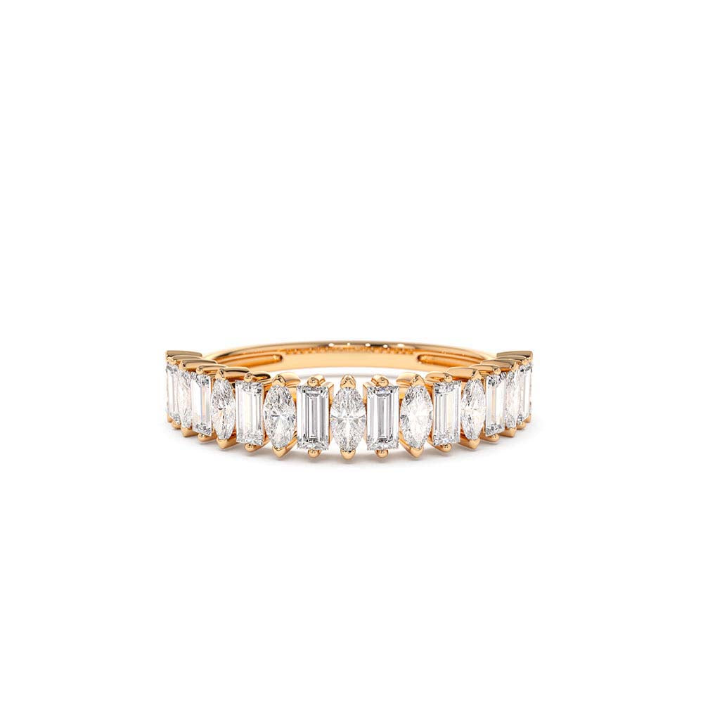 14K Marquise & Baguette Diamond Wedding Ring - view 2
