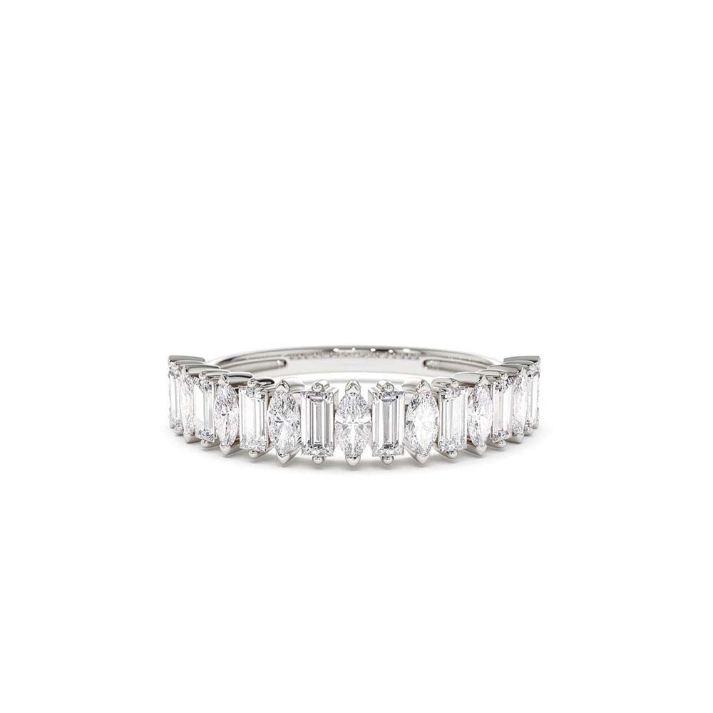 14K Marquise & Baguette Diamond Wedding Ring - view 3