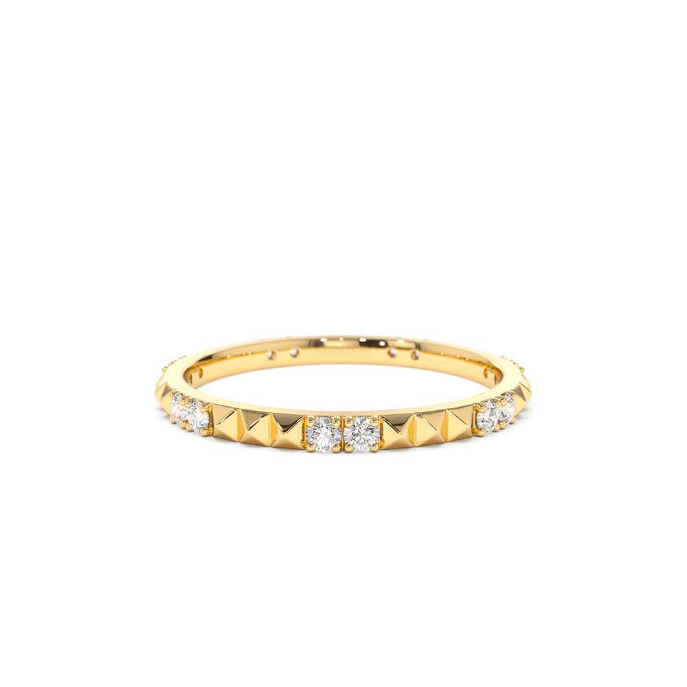 14K Pyramid Diamond Eternity Ring by Orlina Fine