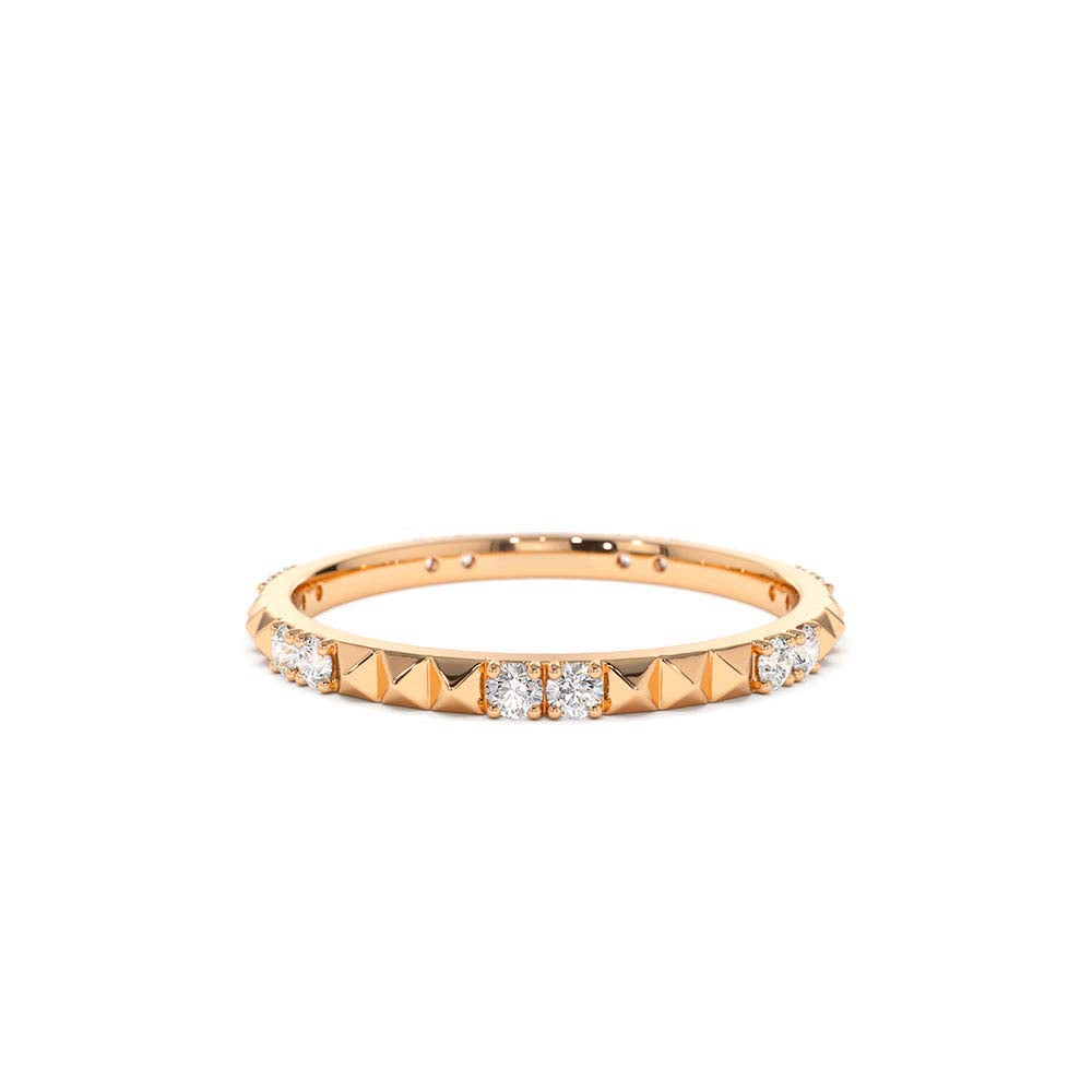 14K Pyramid Diamond Eternity Ring - view 2