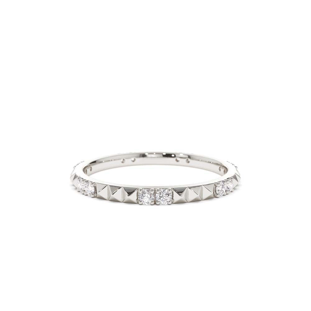 14K Pyramid Diamond Eternity Ring - view 3