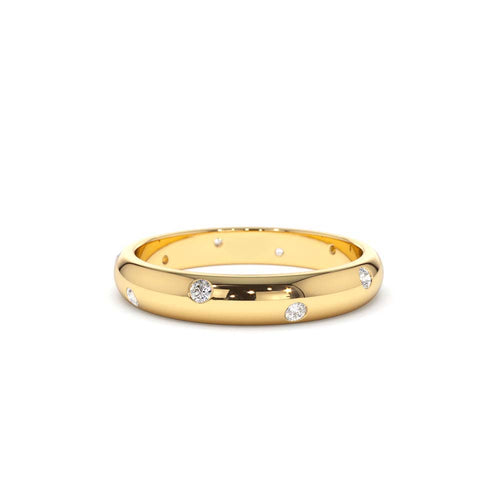 14K 3MM Dome Burnish Setting Women's Wedding Ring by Orlina Fine