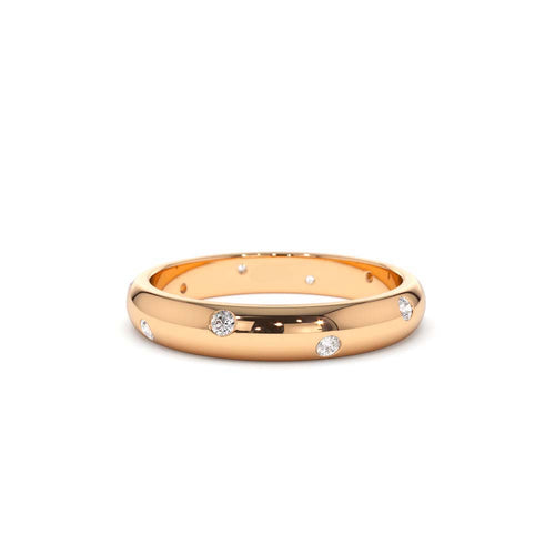 14K 3MM Dome Burnish Setting Women's Wedding Ring - view 2
