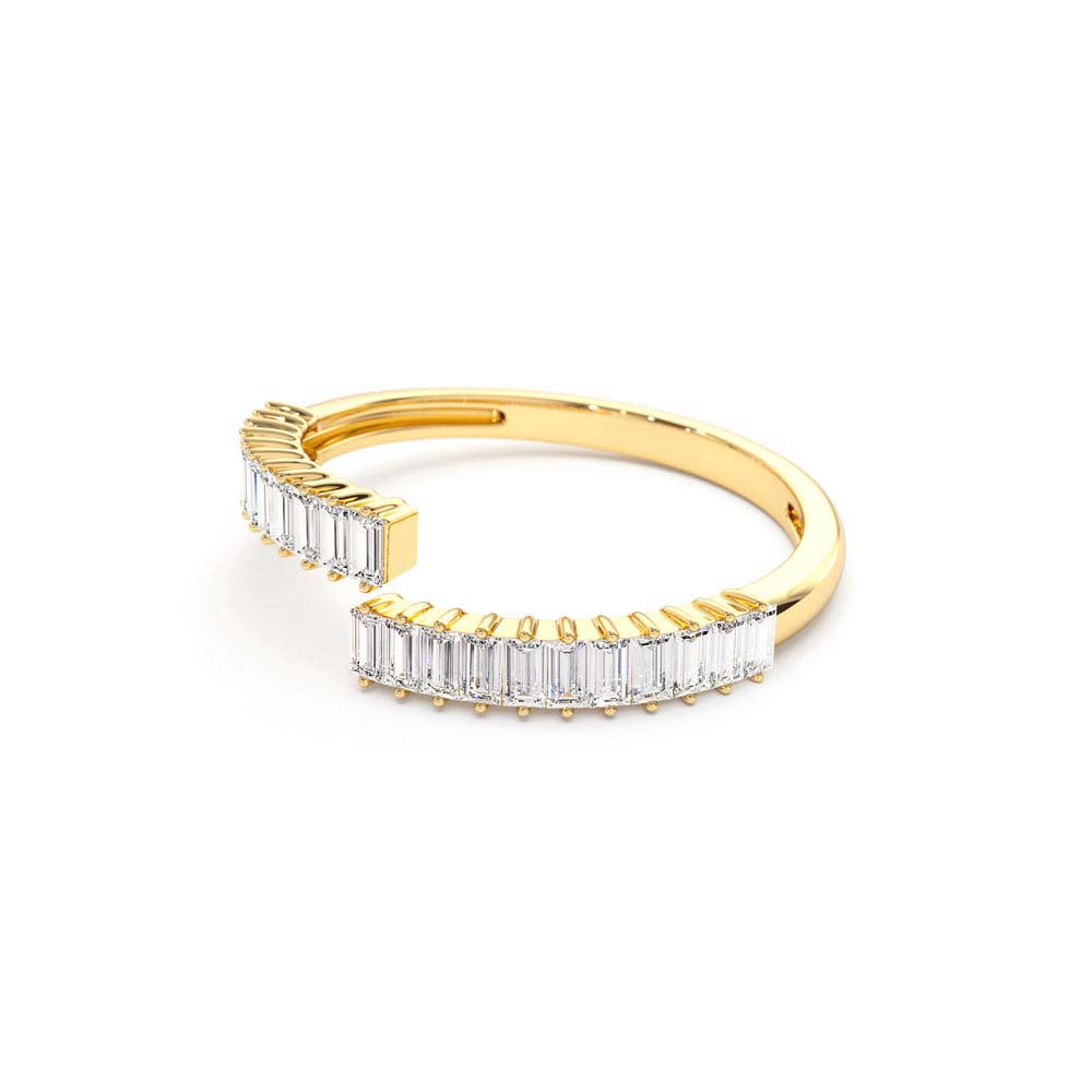 14K Baguette Diamond Bypass Ring - view 4