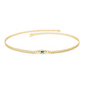 14K 2MM Curb Link Marquise Emerald Bracelet by Orlina Fine