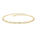 14K Solid Gold Tiny Paper Clip Link Bracelet by Orlina Fine