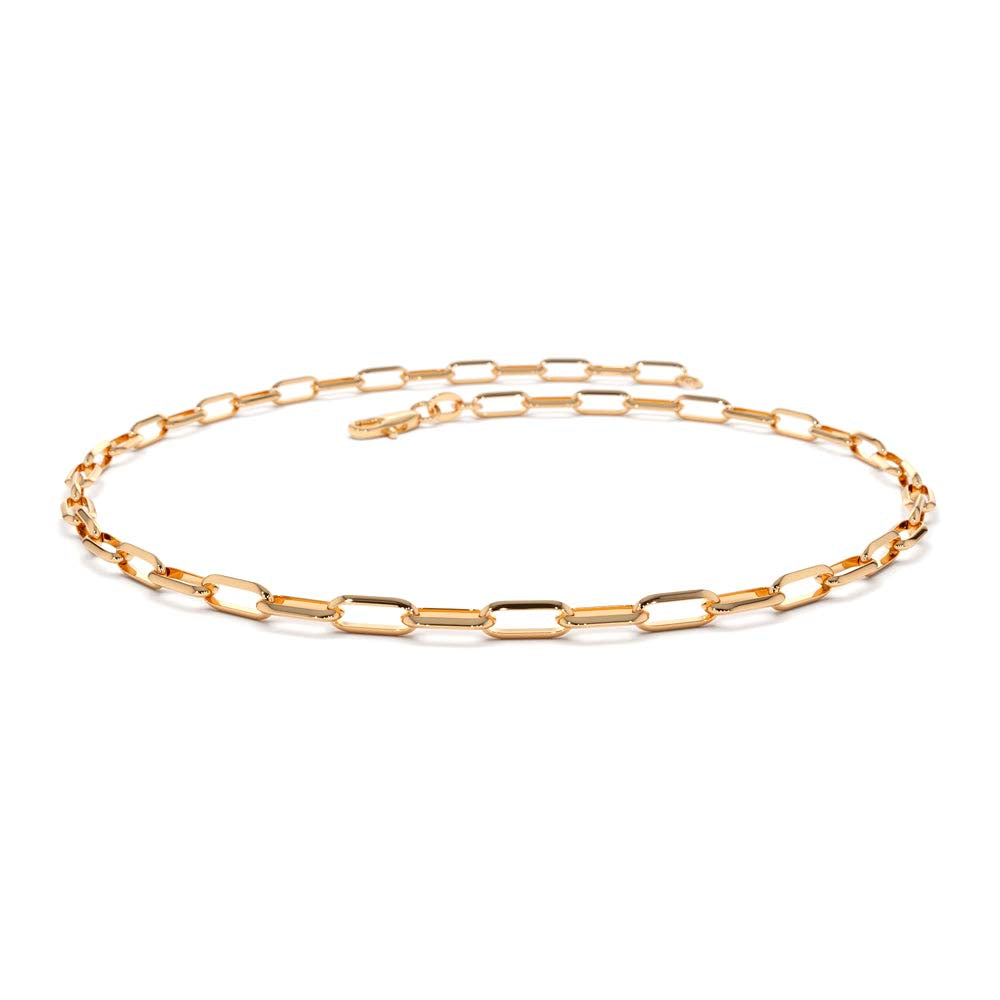 14K Solid Gold Tiny Paper Clip Link Bracelet - view 2