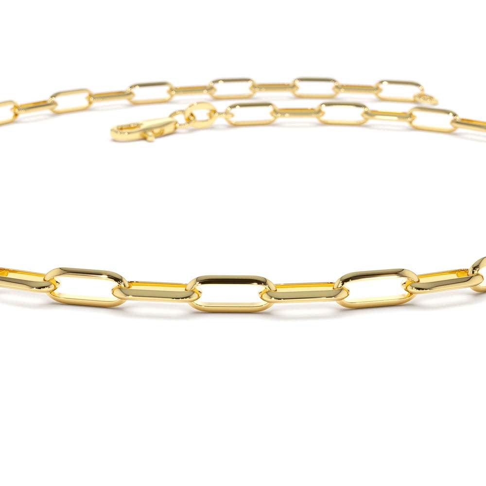 14K Solid Gold Tiny Paper Clip Link Bracelet - view 4