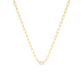 14K Solid Gold Tiny Paper Clip Link Necklace by Orlina Fine