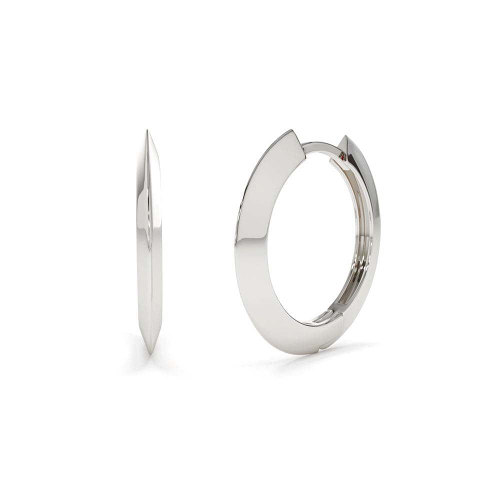 14K Gold Flat Hoop Earrings - view 3
