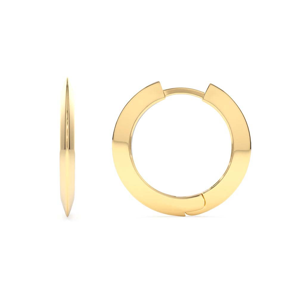 14K Gold Flat Hoop Earrings - view 4