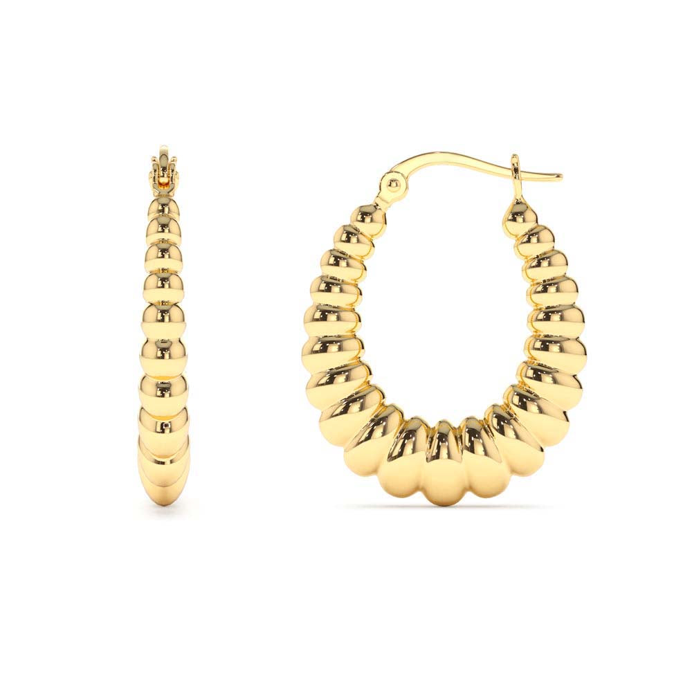14K Gold Bold Twisted Women's Earrings - view 3
