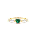 14K Heart-Shaped Emerald Ring by Orlina Fine
