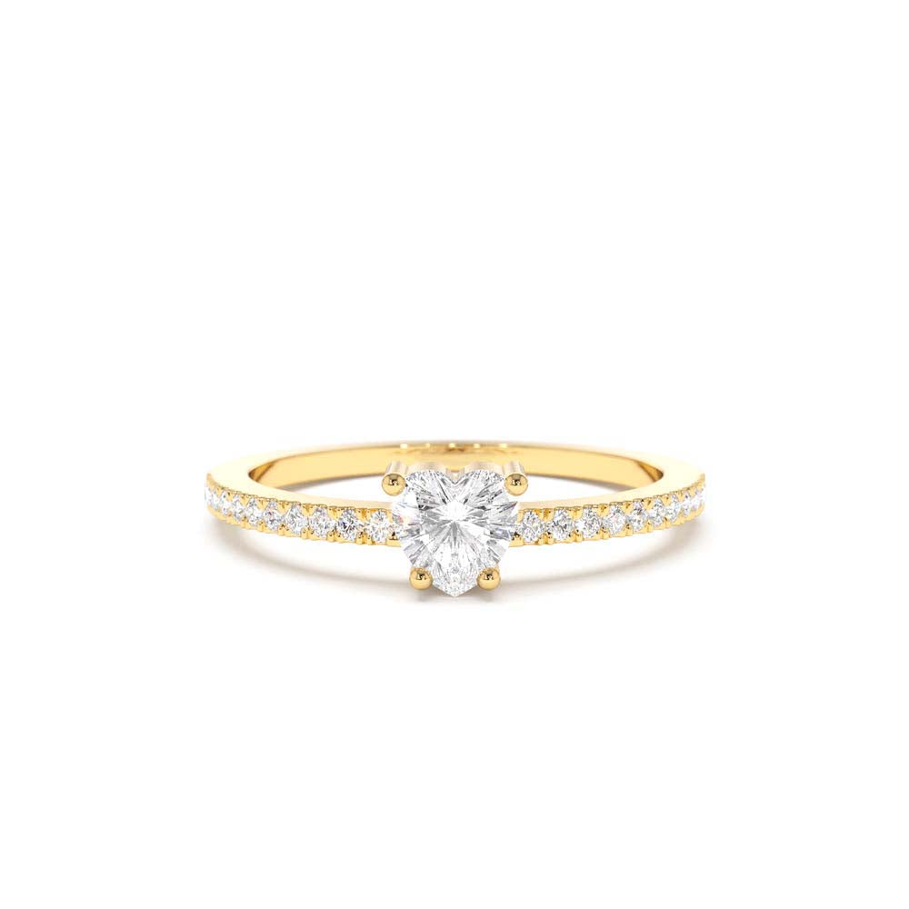 14K Heart-Shaped Diamond Ring by Orlina Fine