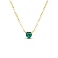 14K Heart-Shape Emerald Necklace by Orlina Fine