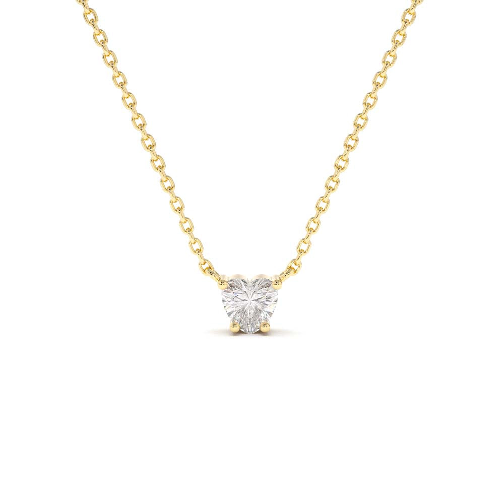 14K Heart-Shape Diamond Necklace by Orlina Fine