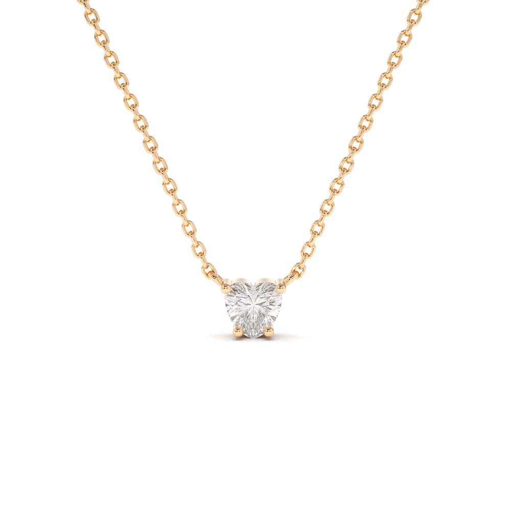 14K Heart-Shape Diamond Necklace - view 2